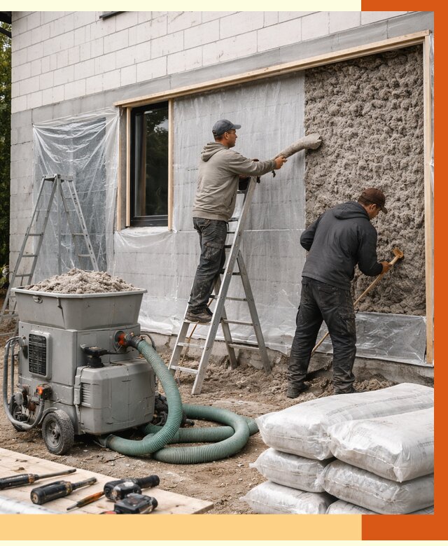 Утепление дома из газобетона эковатой в Дальнегорске от 4637 руб./м2 | ТепломастерДль